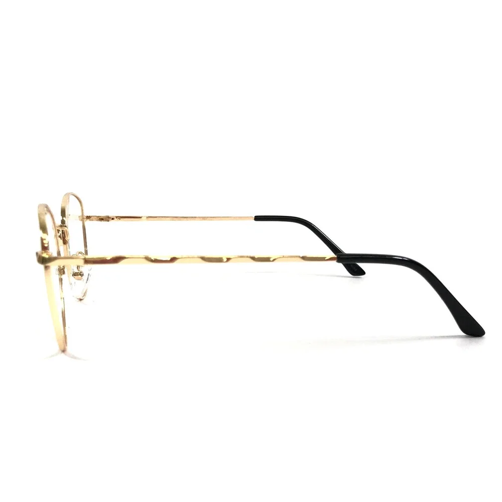 New Globe Eyeglasses Frames L5177 Shiny Gold Round Wire Rim 52-19-140